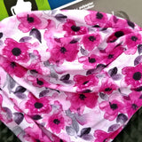 Neck Gaiter-Face Mask-Head Scarves-Headband-Pink Flowers Design Pink and White Bandana-Quality Gift Headwear Face Shield