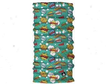 Kids Neck Gaiter-Face Mask-Comic Kids Bandana-Green Bandana-Neck Gaiter-Headscarves-Gift Face shield Mask For Kids