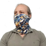 Neck Gaiter-Face Mask-Head Scarves-Headband-Comb-Orange and Blue Bandana-Hair Scarf-Fitness Headwear Fishing Face Shield