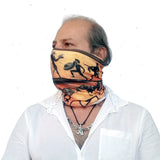 Neck Gaiter-Face Mask-Head Scarves-Headband-Spartan Design Gold Bandana Design Gold Color Hair Scarf-Quality gift Headwear Face Shield