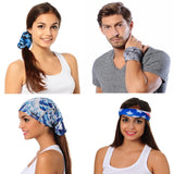 Neck Gaiter-Face Mask-Head Scarves-Headband-Leafs Design Blue Color Bandana-Quality Gift Headwear Face Shield