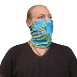 Neck Gaiter-Face Mask-Coolmax Bandana-Tiki Summer Turquoise Color Bandana-Sports Wear-Quality Gift Active Purpose Headwear Face Shield