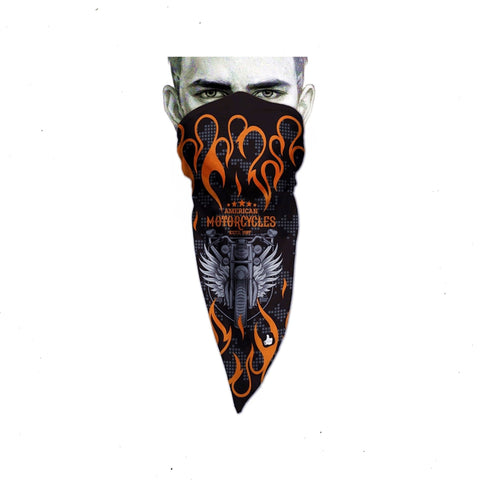 Unique Neck Gaiter - Triangle Face Mask - Chopper - Flames Face Mask - Protective Face Cover - Biker Bandana - Gift Design Scarf