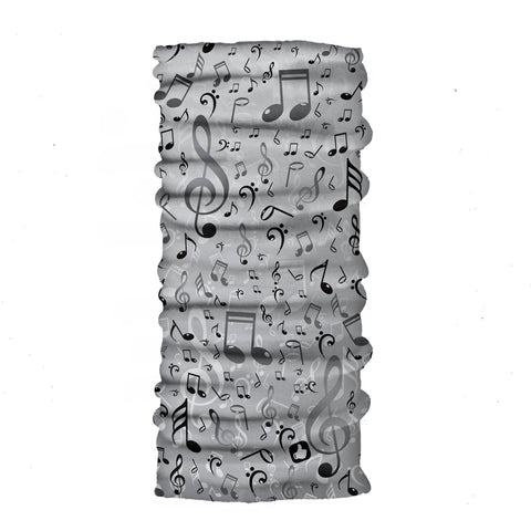 Neck Gaiter-Face Mask-Head Scarves-Headband-Notes Design Gray and Black Color Bandana-Quality Gift Headwear Face Shield