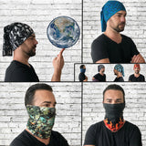 Neck Gaiter-Face Mask-Head Scarves-Headband-Surfers  Design Blue and White Bandana-Quality Gift Headwear Face Shield