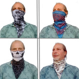 Skull Black Triangle Bandana - Handmade Face Mask - Rich Designs - Protective Neck Gaiter