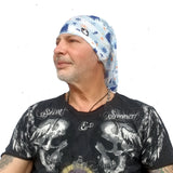 Neck Gaiter-Face Mask-Head Scarves-Headband-Calypso-Blue Bandana-Hair Scarf-Bandanna-Marina Headwear-Face Shield
