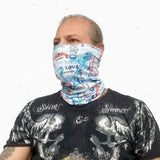 Neck Gaiter-Face Mask-Head Scarves-Headband-Charon-White Marina Bandana Face Shield-Hair Scarf-Bandana Headwear