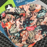 Neck Gaiter-Face Mask-Head Scarves-Headband-Pin Up Tropic Design- Brown Bandana-Quality Gift Headwear Face Shield