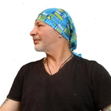 Neck Gaiter-Face Mask-Head Scarves-Headband-Tiki Summer Blue Color Bandana-Quality Gift Headwear Face Shield