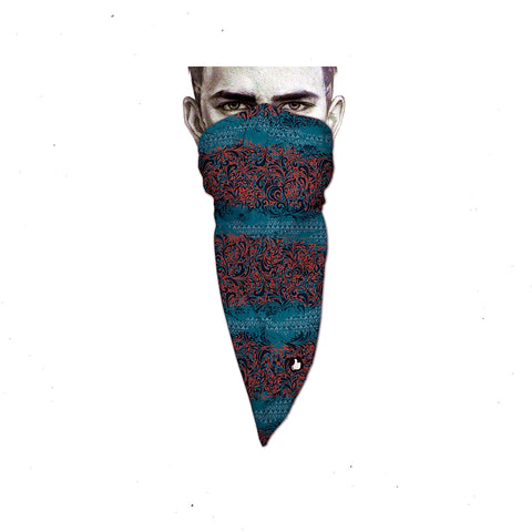 Unique Neck Gaiter - Triangle Face Mask - Bonfire - Blue Face Mask - Protective Face Cover - Biker Bandana - Gift Design Scarf