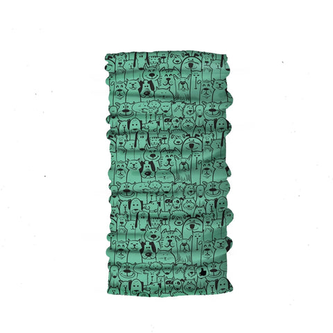 Kids Neck Gaiter - Face Mask - Pets Turquoise Kids Bandana - Green Bandana - Neck Gaiter - Mask Kids