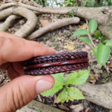 Boho Handcrafted Brown Genuine Vegetal Leather Bracelet-Unique Unisex Gift Fashion Jewelry Cuff