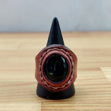 Handcrafted Brown Leather Ring with Black Agate Stone Setting -  Fashion Jewelery -  Men and Women -  Handmade Ring