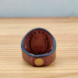 Handcrafted Brown Leather Ring With Tiger Eye Stone -  Fashion Jewelery -  Men and Women -  Handmade Ring