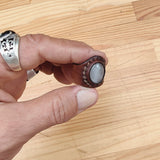 Unique Handcrafted Vegetal Brown Leather Ring With White Agate Stone Setting-Unisex Gift Fashion Jewelry with Naturel Stone Band
