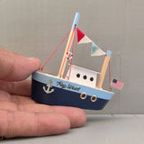 Wooden Ship Refrigerator Magnets - Handcrafted - Fishing Boat - Sail Ships