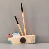 Wooden Ship Refrigerator Magnets - Handcrafted - Fishing Boat - Sail Ships