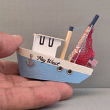 Wooden Ship Refrigerator Magnets - Handcrafted - Fishing Boat - Sail Ships