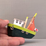 Wooden Ship Refrigerator Magnets - Handcrafted - Fishing Boat - Sail Ships