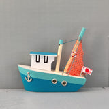 Wooden Ship Refrigerator Magnets - Handcrafted - Fishing Boat - Sail Ships