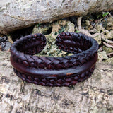 Plain Handcrafted Brown Genuine Vegetal Leather Adjustable Bracelet-Unique Unisex Gift Fashion jewelry Cuff