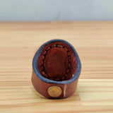 Lifestyle Handcrafted Vegetal Brown Leather Ring with White Agate Stone Setting-Fashion  Fashion Jewelry with Naturel Stone Band