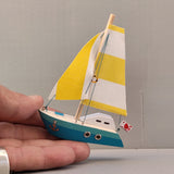 Wooden Ship Refrigerator Magnets - Handcrafted - Fishing Boat - Sail Ships