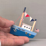 Wooden Ship Refrigerator Magnets - Handcrafted - Fishing Boat - Sail Ships