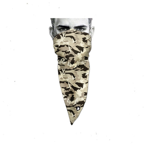 Unique Neck Gaiter - Triangle Face Mask - Kalahari Camo - Face Mask - Biker Bandana - Sunshield Gift Design Scarf