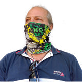 Neck Gaiter-Face Mask-Head Scarves-Headband-Kingston Green and Yellow Color Bandana-Quality Gift Headwear Face Shield