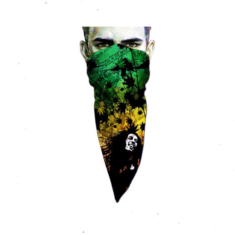 Unique Neck Gaiter - Triangle Face Mask - Marley - Green Face Mask - Biker Bandana - Sunshield Gift Design Scarf