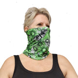 Neck Gaiter-Face Mask-Head Scarves-Headband-Mystic Butterfly Design Green Color Bandana-Quality Gift Headwear Face Shield