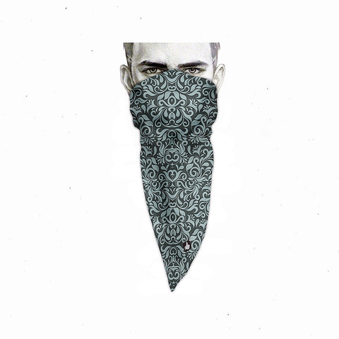 Unique Neck Gaiter - Triangle Face Mask - Ornaments - Blue Face Mask - Biker Bandana - Gift Design Scarf