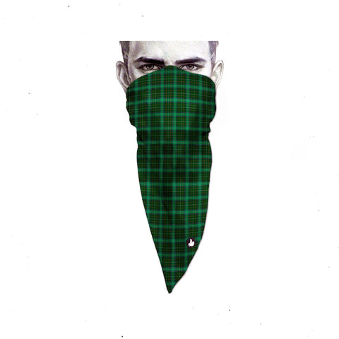 Unique Neck Gaiter - Triangle Face Mask - Scotch Green - Green Face Mask - Biker Bandana - Gift Design Scarf