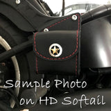 Handcrafted Black Leather Tank Pad & Bag Set for Softail