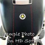 Handcrafted Black Leather Tank Pad & Bag Set for Softail