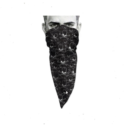 Unique Neck Gaiter - Triangle Face Mask - Squadron - Black Face Mask - Biker Bandana - Gift Design Scarf